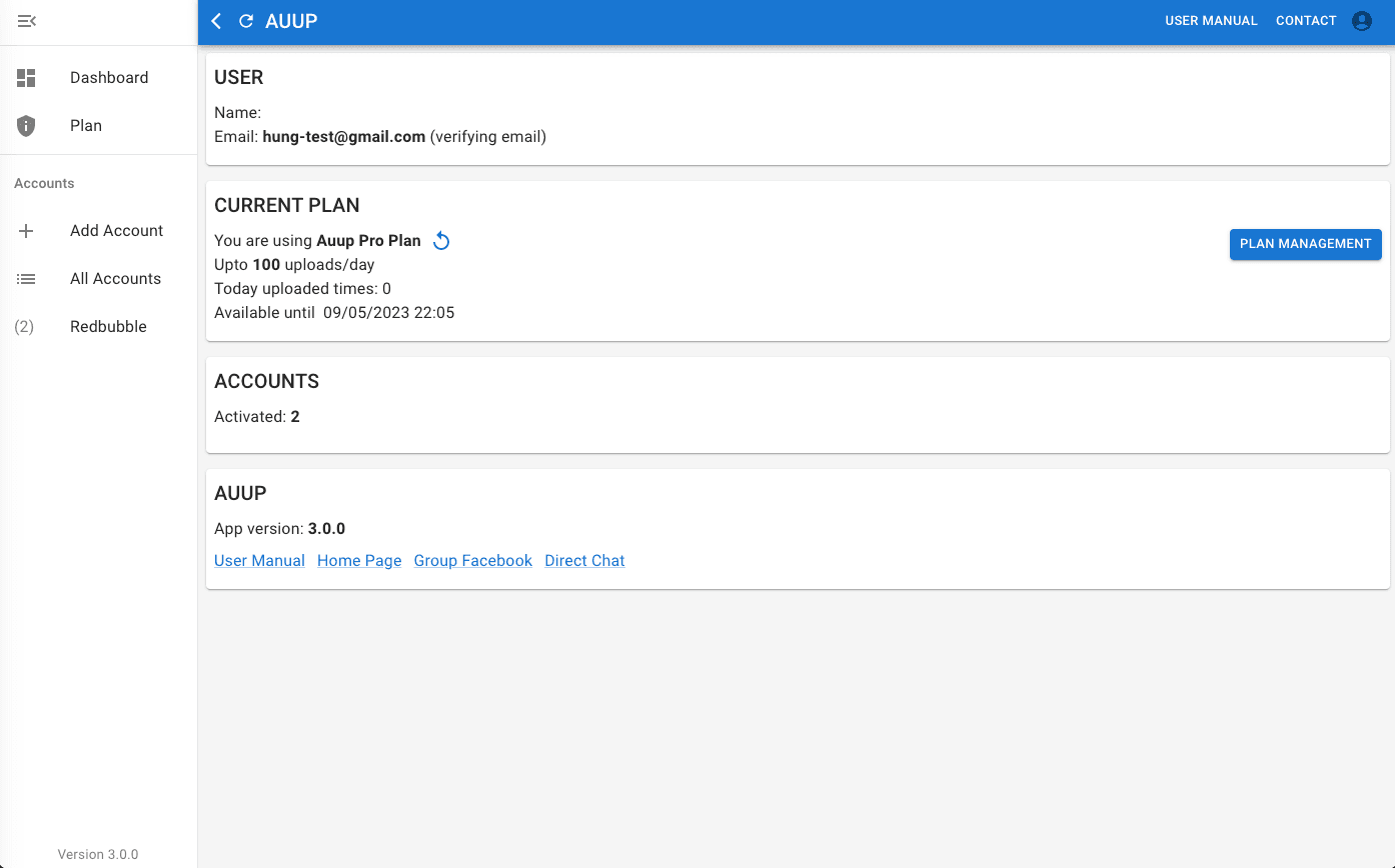 Auup Dashboard