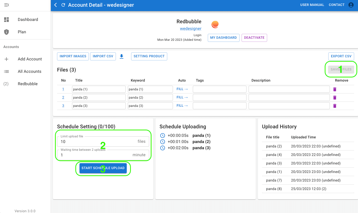Setting for Redbubble Automation Upload